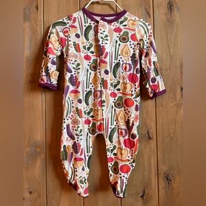 Magnetic Me Veggie Print Footie in Red and Purple